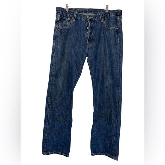 Levi’s 501 Blue 100% Cotton Straight Fit W38 L32 Excellent Condition Red tag - Picture 1 of 6